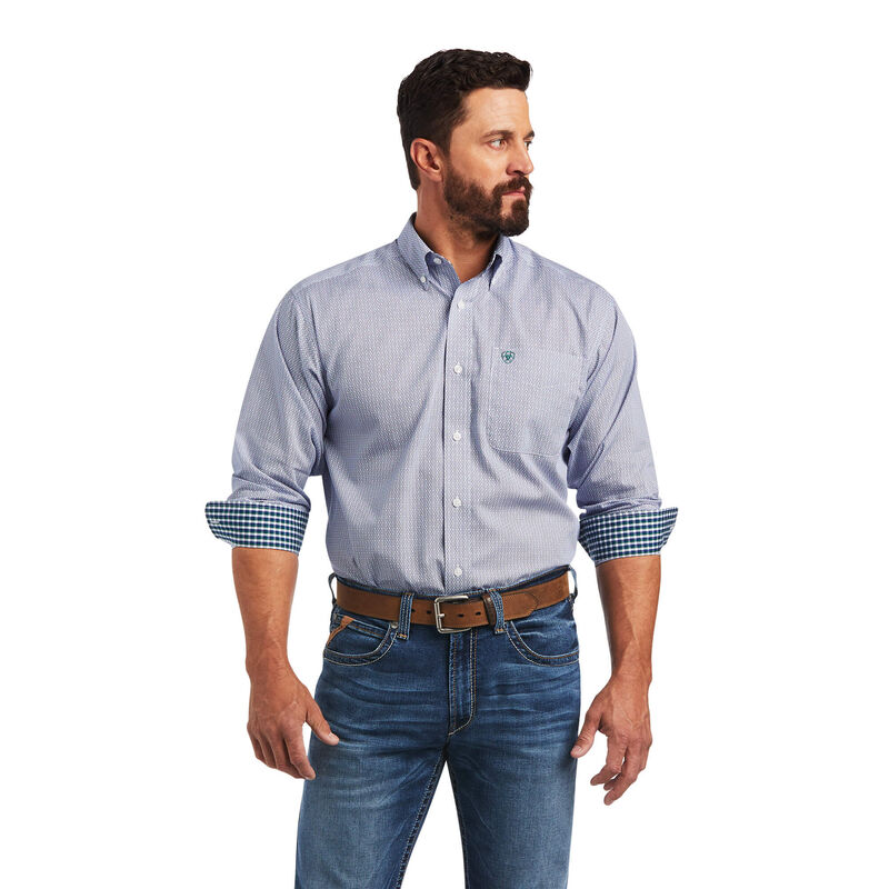 Ariat Hemden Herren - Wrinkle Free Sire Classic Fit Blau ( JGOXU-0692 )